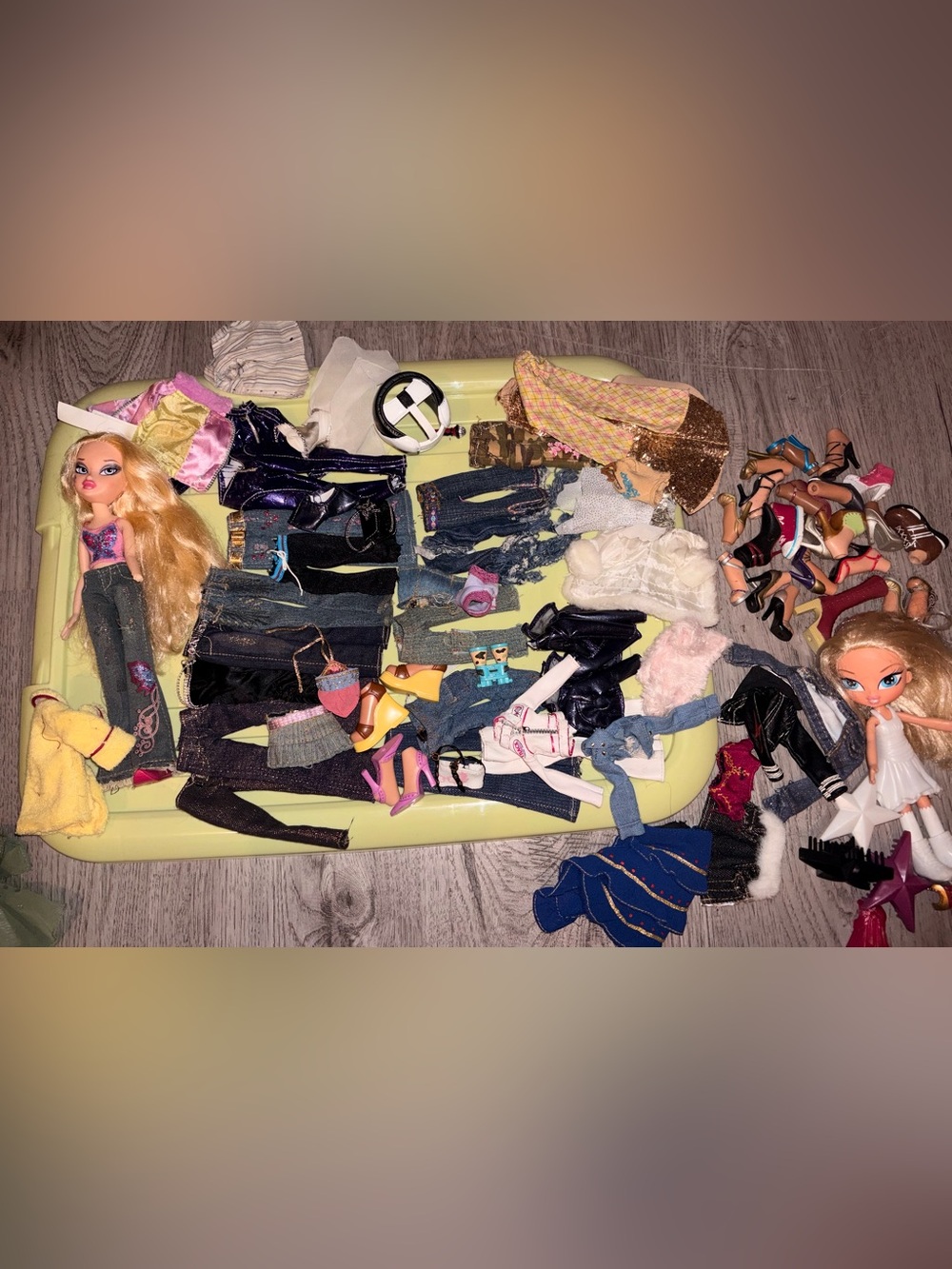 Lot of bratz dolls clothes + 2 dolls